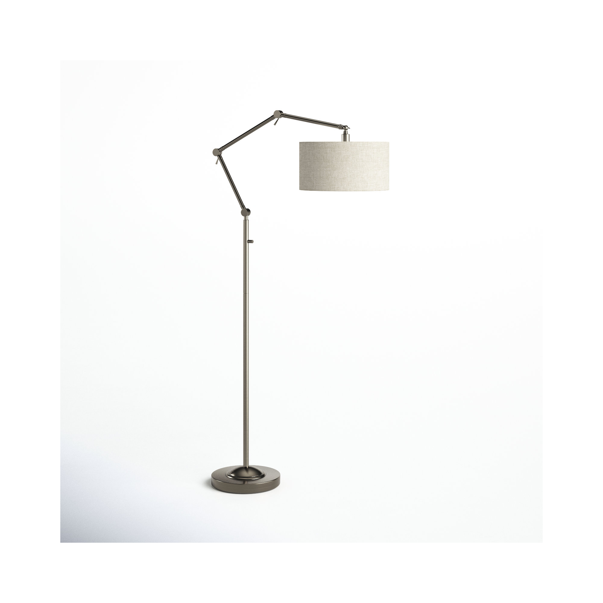77'' Dimmable Swing Arm Floor Lamp, Brass