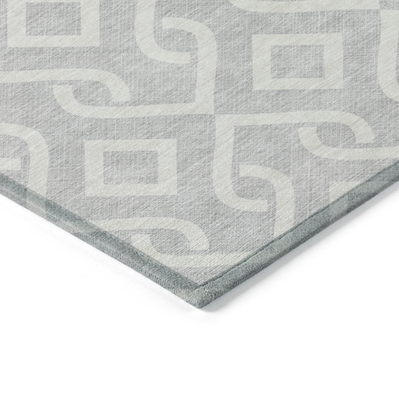 Tapis rectangulaire intérieur / extérieur 1 pi 8 po x 2 pi 6 po Kaylani, Rond 8 pi