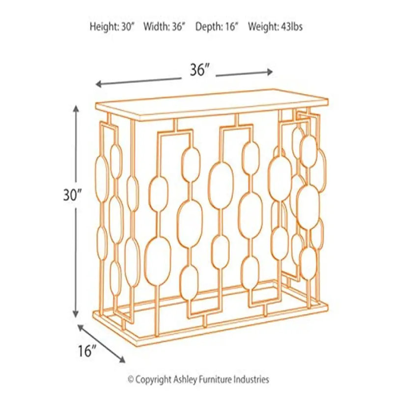 Elegant 36" Gold Metal & Mirrored Glass Console Table