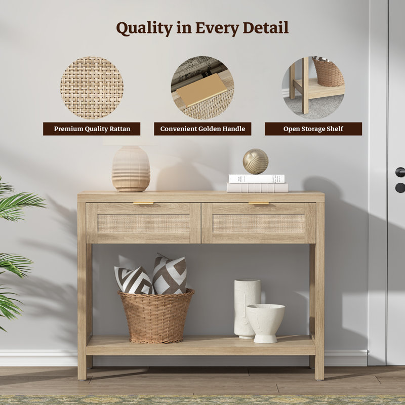 Chada 39.4'' Console Table, Light Brown