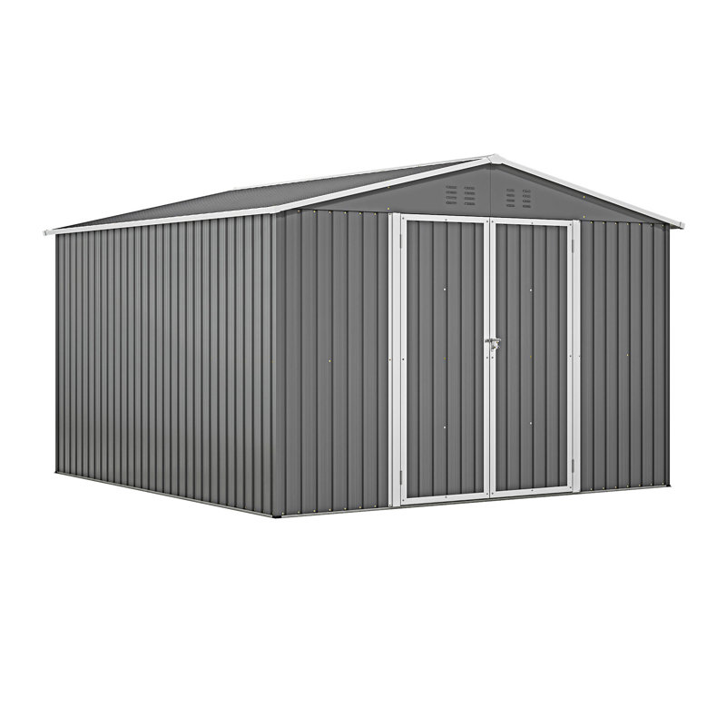 Remise de rangement extérieure avec structure de cadre et portes verrouillables