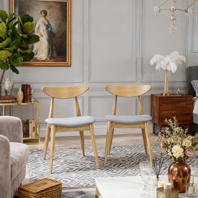 Ensemble de 2 chaises de salle à manger rétro avec cadre en bois durable