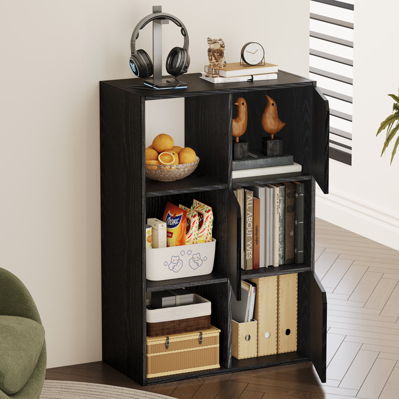 Bibliothèque 6 compartiments avec porte d'armoire