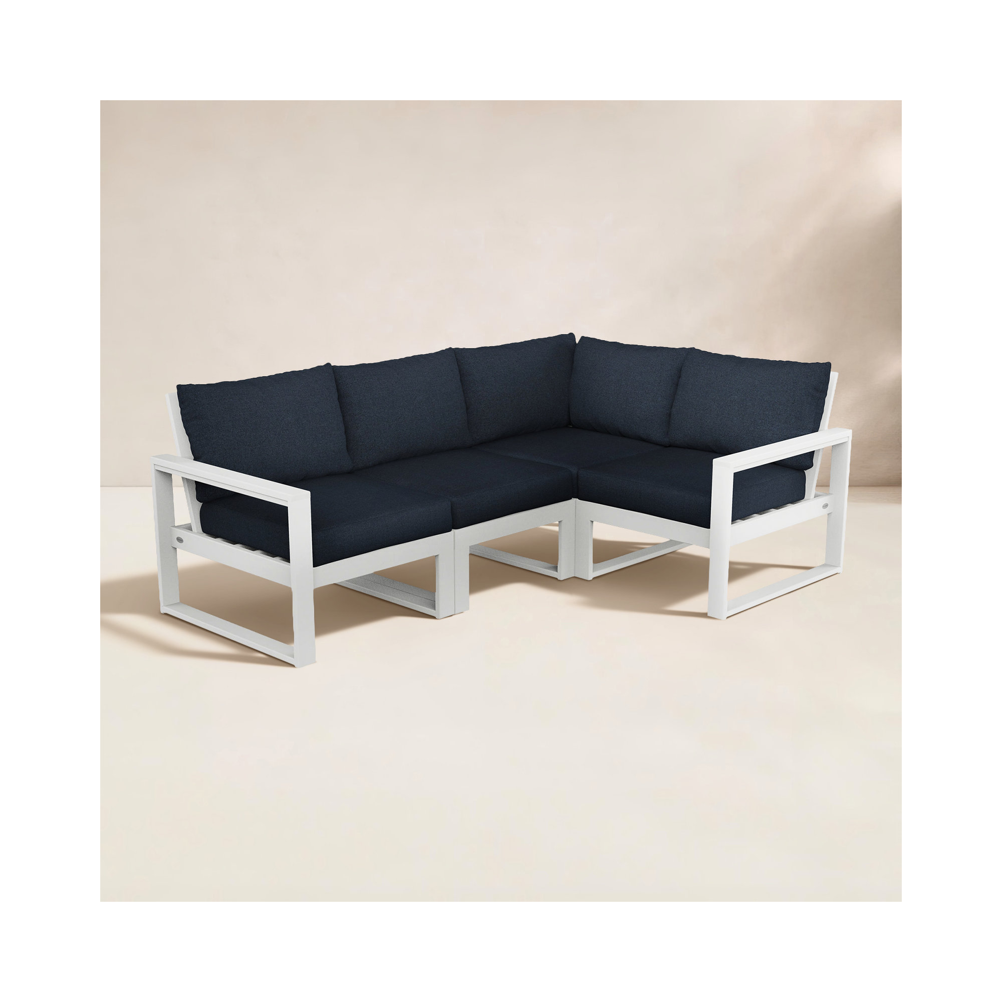 EDGE 4-Piece Modular Deep Seating Set, Marine Indigo , White