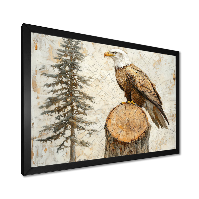 Gredmarie, aigle, esprit du vent dans la forêt - aigle, décoration murale, Reproduction encadrée d'une seule photo, Noir