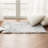 White Shag Faux Sheepskin Fluffy Fur Washable Area Rug with Gray Tip-318383187