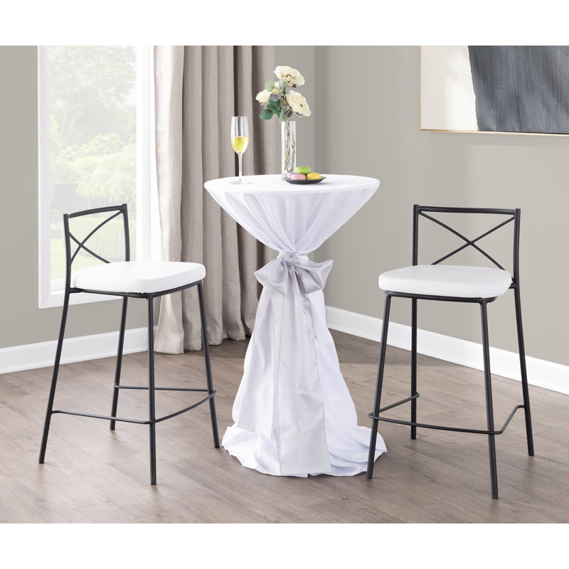 Dannie 25" Stackable Counter Stools, Counter Stool (25.25" Seat Height), Black