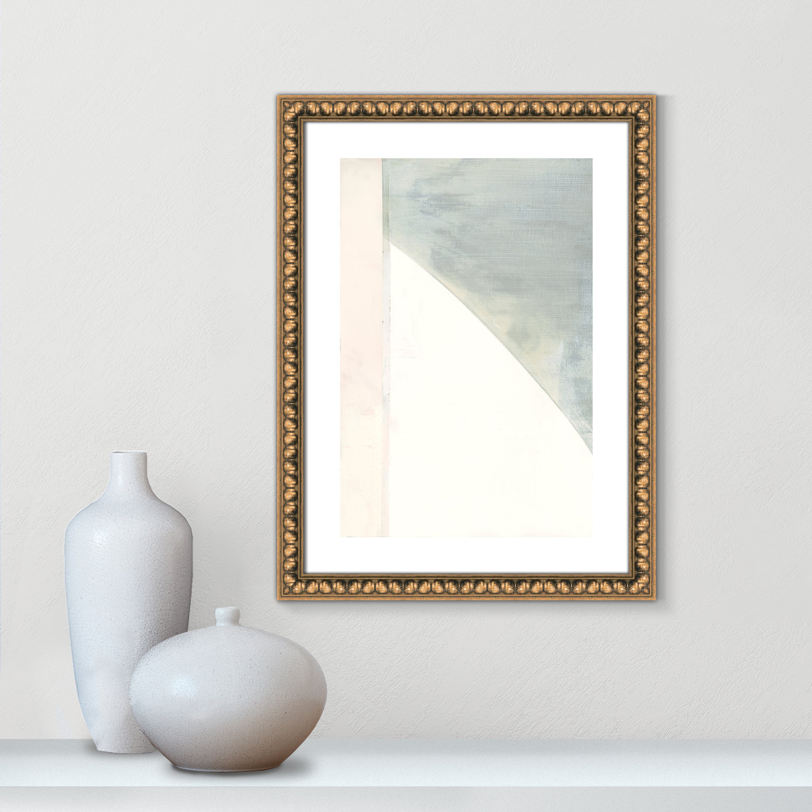 In Neutral I - Painting Print, Gold Bead Framed Paper, 23" H x 17" W x 1.13" D