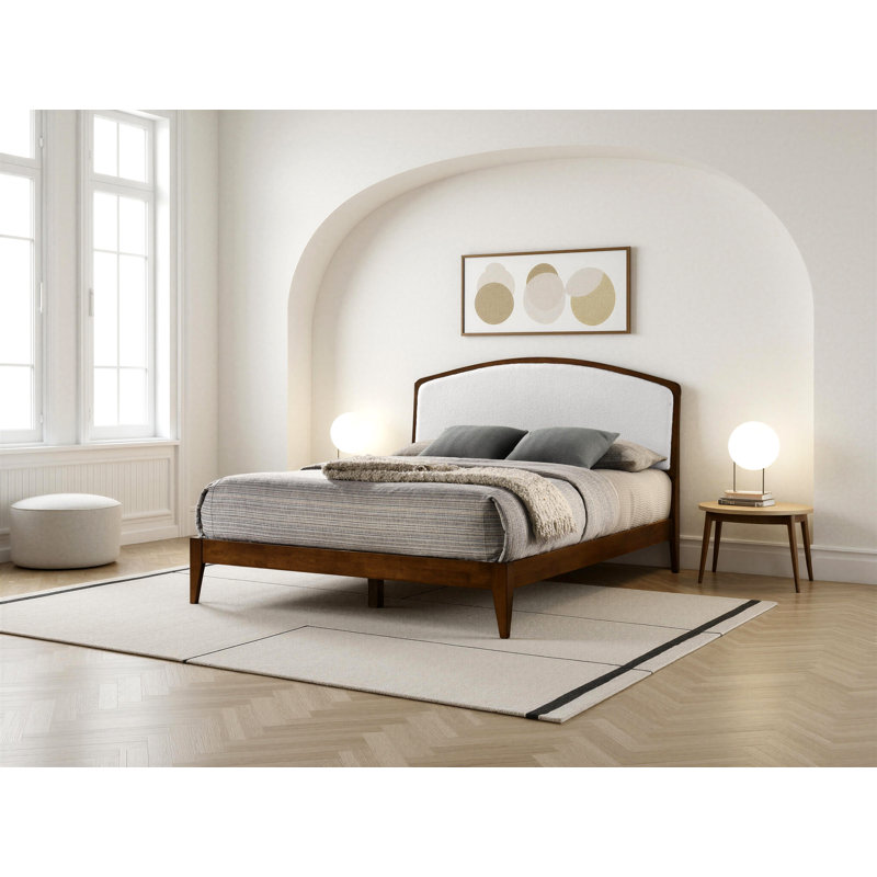 Lit plateforme Clara, Blanc, crème