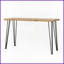 Table basse en bois d'acacia naturel avec pieds en fer noir mat, élégant Durable pour le salon