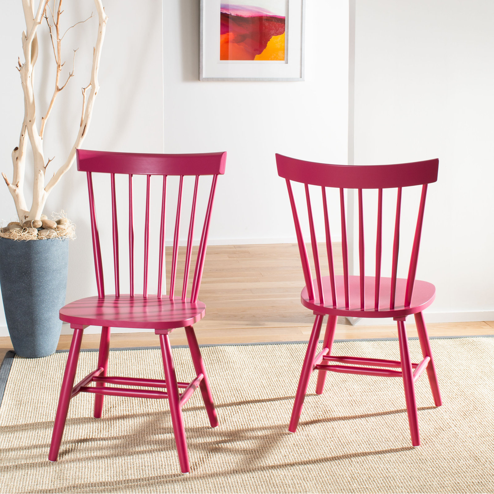 Matanna Oak Dining Chair, Raspberry