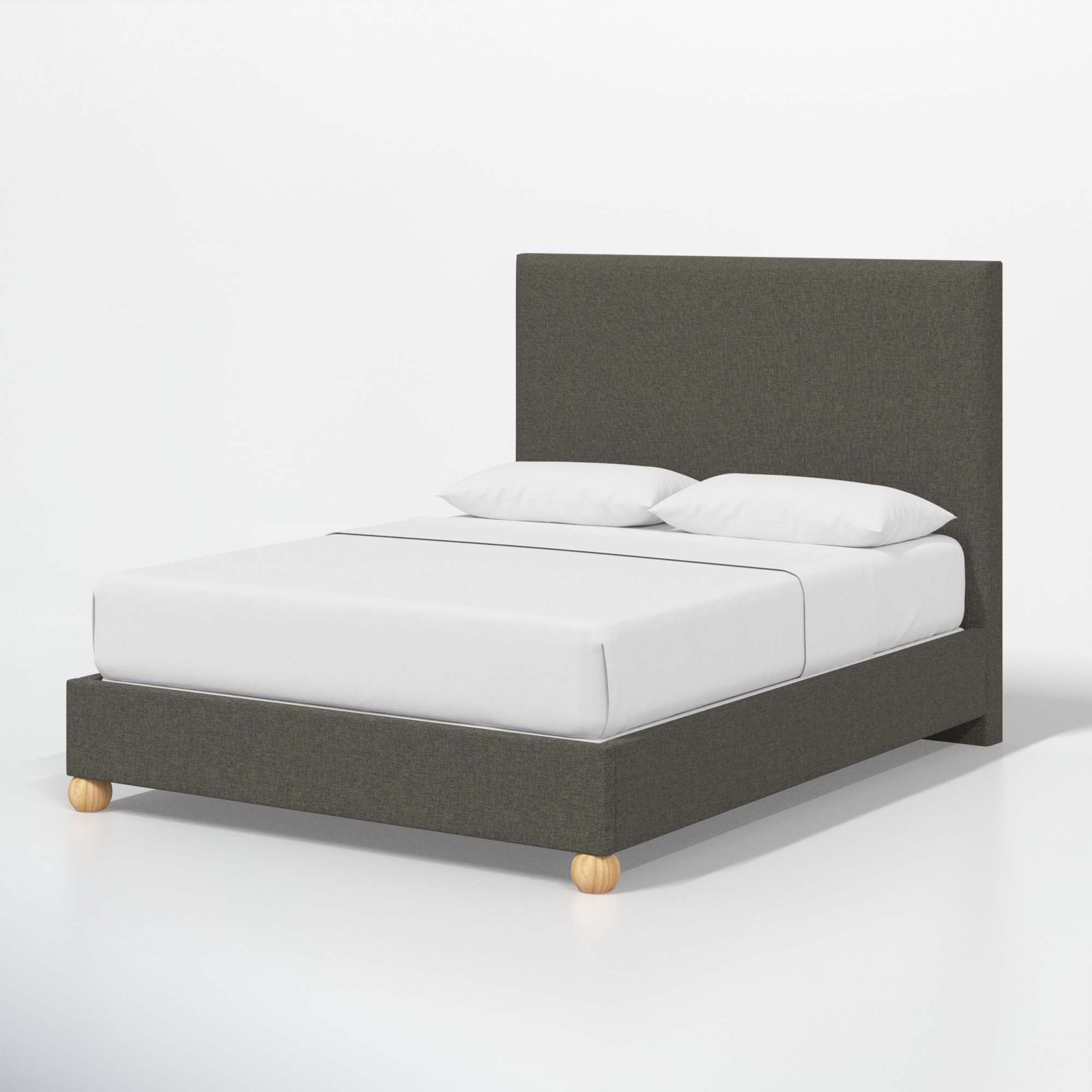 Benita Upholstered Bed, California King, Zuma Charcoal Textured Linen