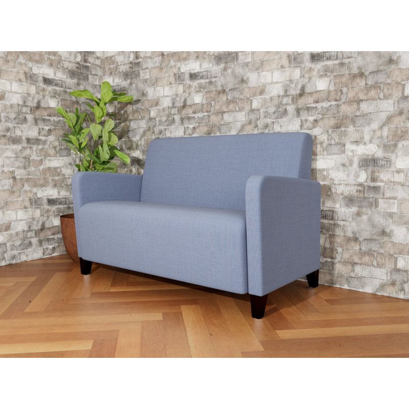 Causeuse de réception Ravenna, Bois noir, Chambray bleu marine clair