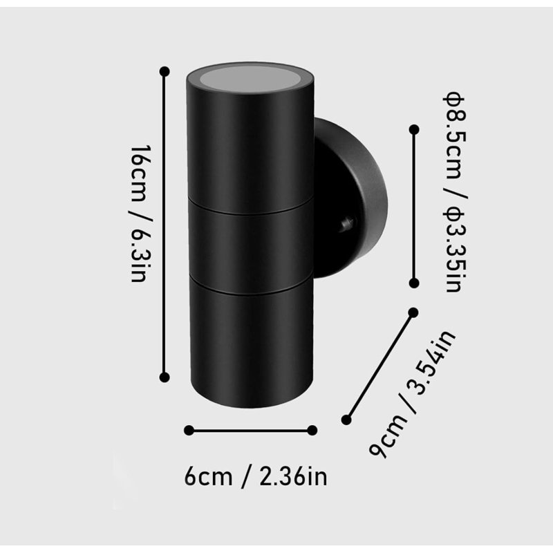 Matte Black 16cm H Outdoor Sconce