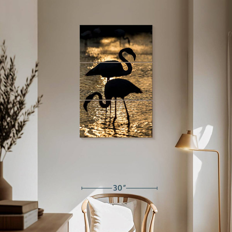 Flamants roses dans le sud de la France I, H 57 po x l 36 po