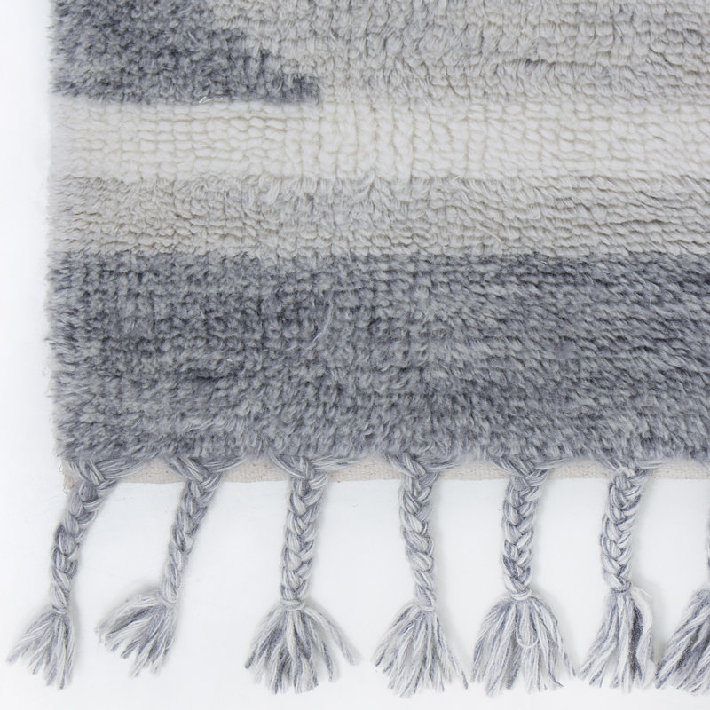 Tree Hugger Geometric Area Rug in Blue/Gray/Ivory, Rectangle 8' x 10'
