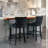 Velvet Wing-Back Bar Stools Set Of 2 With Button Tufted Decoration And Wooden Legs-40421872