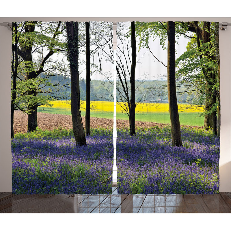 Woodland Semi-Sheer Rod Pocket Curtain Panels, 54" x 90"