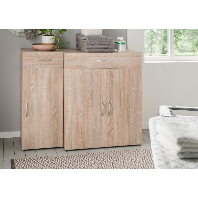 6 Pair Shoe Storage Cabinet, Oak Sawed Raw
