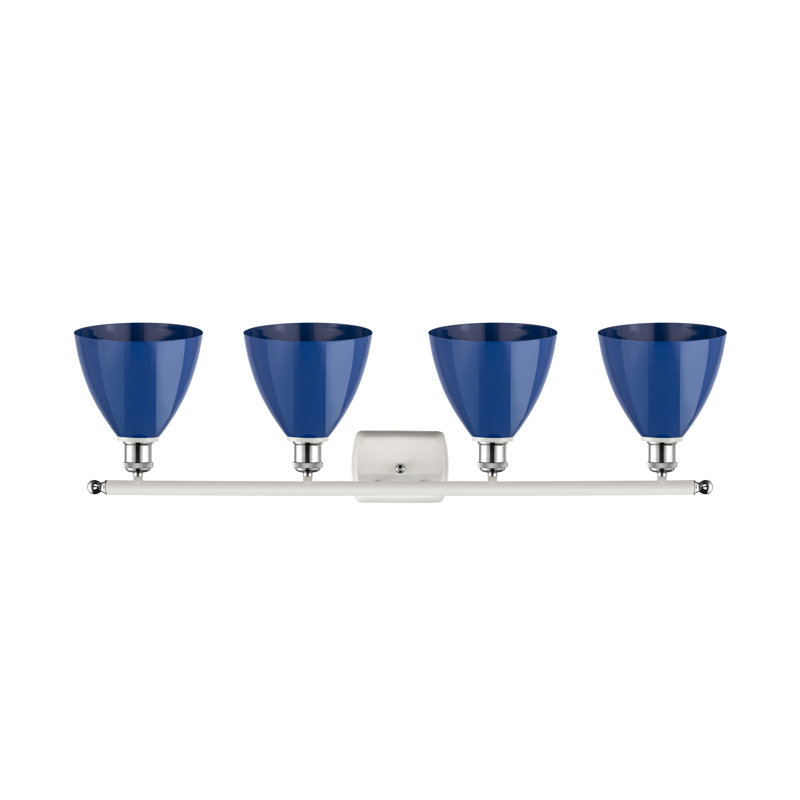 Amylee 4 - Light Dimmable Vanity Light, Blue, White/Polished Chrome