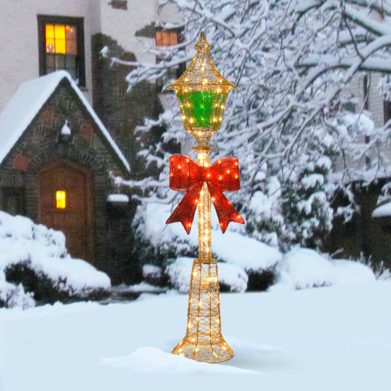 Lampadaire en fil d'or pré-éclairé, Vert
