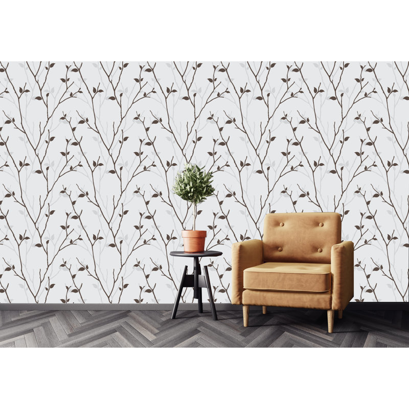 Rouleau de papier peint à motif de feuilles d'arbre Goines L 10 pi x l 24 po