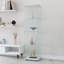 Armoire en verre à quatre tablettes avec une porte, idéale pour exposer divers articles et ajouter de l'élégance à votre espace.