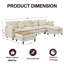 Canapé modulaire surdimensionné confortable de 143 po avec 2 repose-pieds, assemblage sans outil, canapé 6 pièces en forme de U en velours côtelé-2046975282