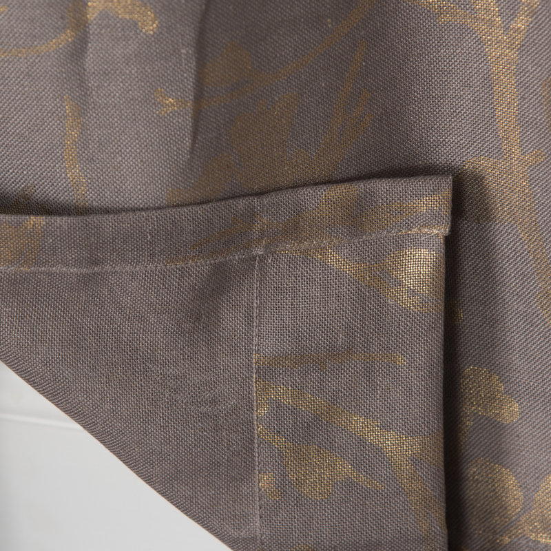 Tramarion Polyester / Linen Semi-Sheer Foil Printed Curtain Panel with Grommet Top, Gray, 50'' W x 63'' L