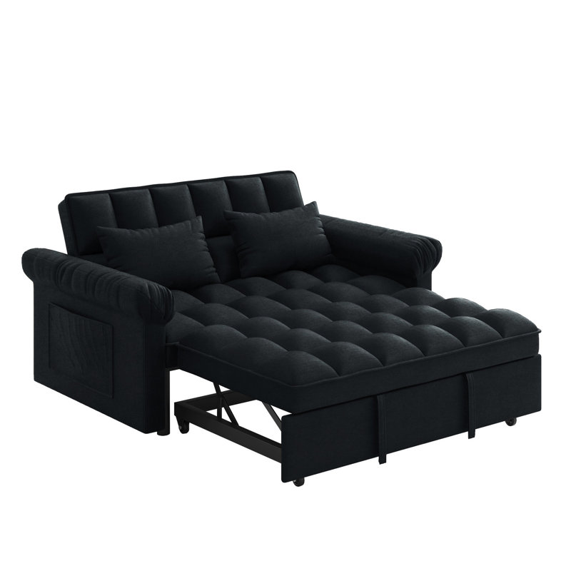 Lit à dossier réglable avec coulissant. Revêtement en flanelle noire. Structure en bois massif et manufacturé. Polyvalent pour une utilisation quotidienne. Assemblage facile. 2 configurations pour divers besoins. À assembler.