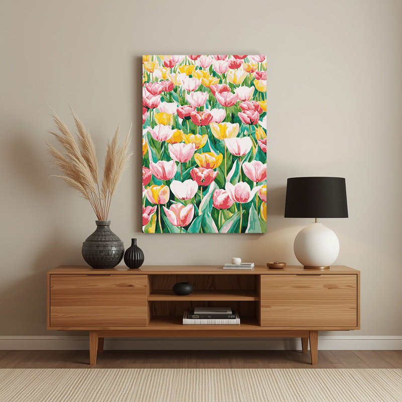 Aquarelle, botanique, 4, art mural en métal beige