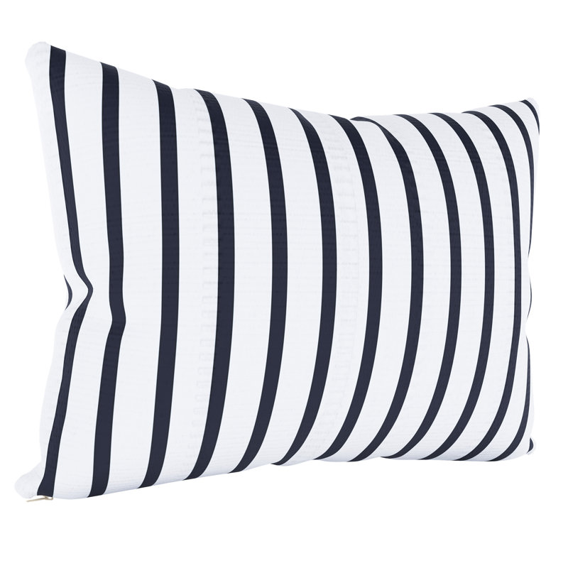 Oreiller lombaire Amala Sunbrella pour intérieur/extérieur, Sunbrella Lido rayé