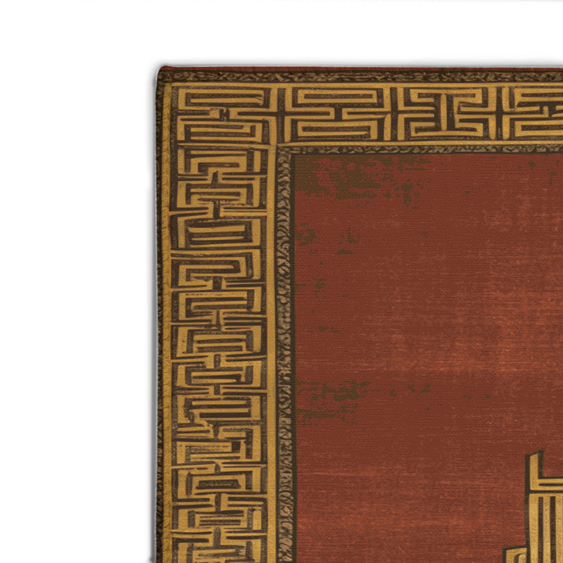 ArtDeco Brown Indoor and Outdoor Area Rug, Rectangle 4' x 6'