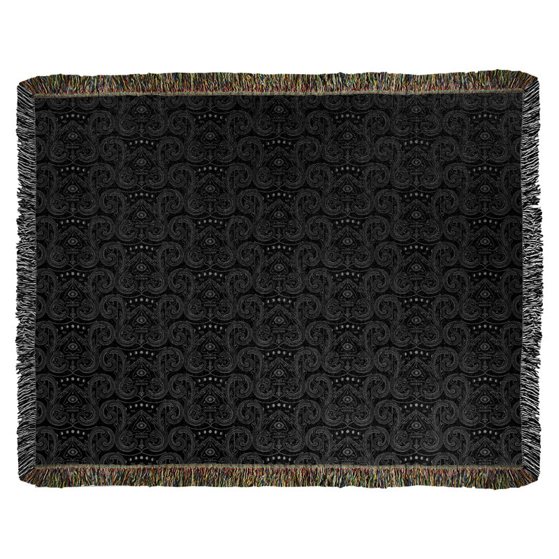 Couverture tissée Katelyn Elizabeth, l 37 po x L 52 po, Noir / blanc