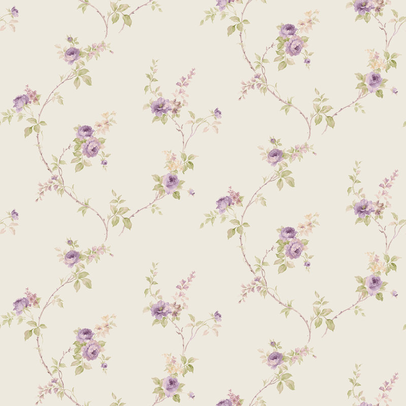 Classic Silks 4 Beige Floral Trail Wallpaper CI38227, Beige