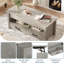 Table basse avec plateau relevable, table basse convertible avec plateau relevable en bois, 2 tiroirs et compartiment caché, table centrale avec rangement pour le bureau à domicile-1338525038