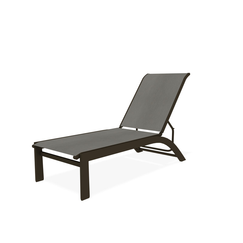 Kendall Sling Lay-flat Stacking Armless Chaise, Beachwood, Augustine Oyster