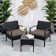 Ensemble de table bistro en rotin pour 2 personnes avec table et coussins