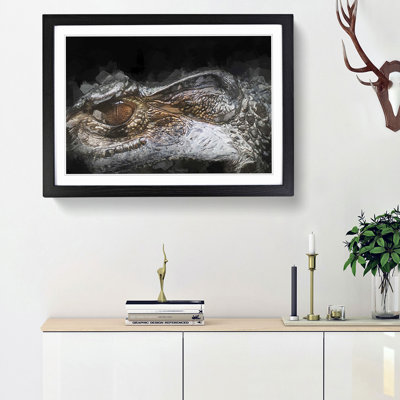 Alligator Watchful Eye in Abstract - Picture Frame Graphic Art Print