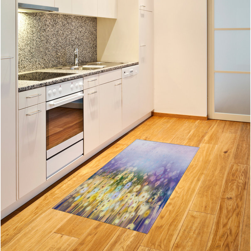 Floral High Density Long Fiber Poly Threads Decorative Area Rug Carpet, Rectangle 2'7" x 5'