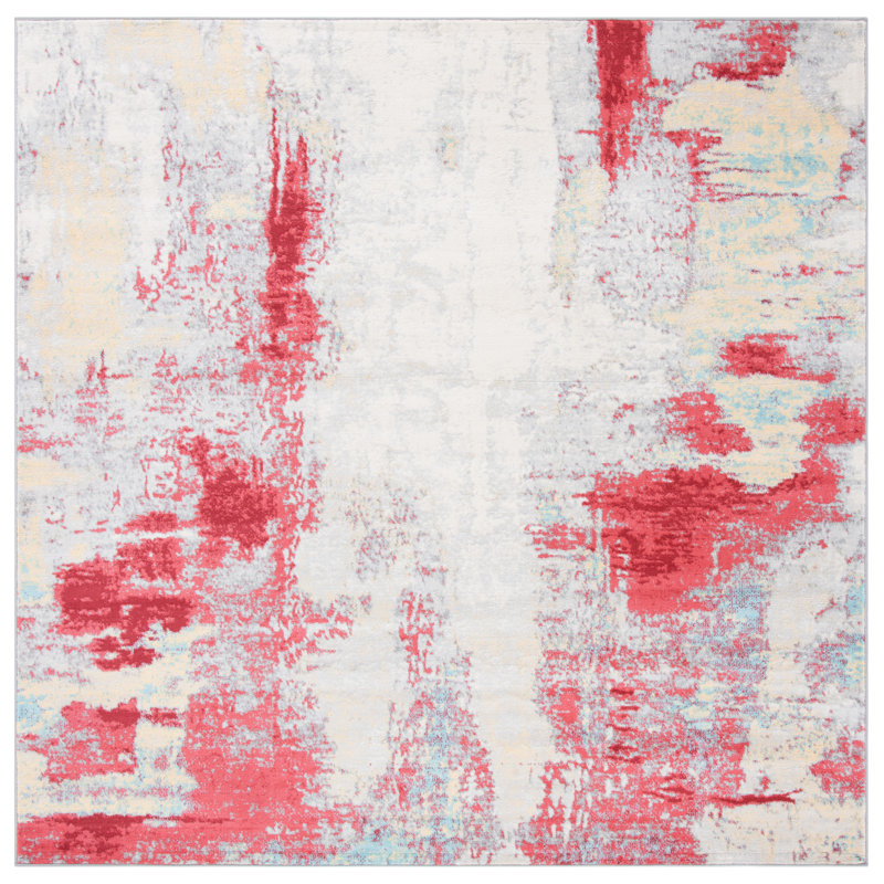 Rudi 100 Performance Abstract Rug, Square 6'7"