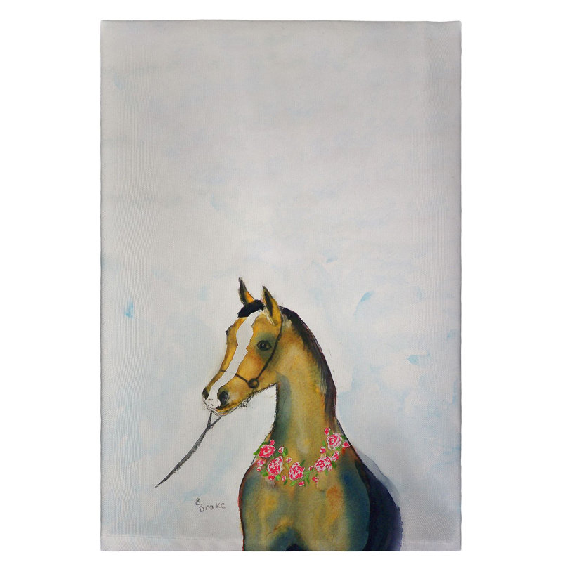 Serviette à main cheval et guirlande Nicoline