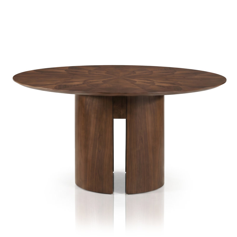 Farrish Solid Wood Pedestal Round Dining Table