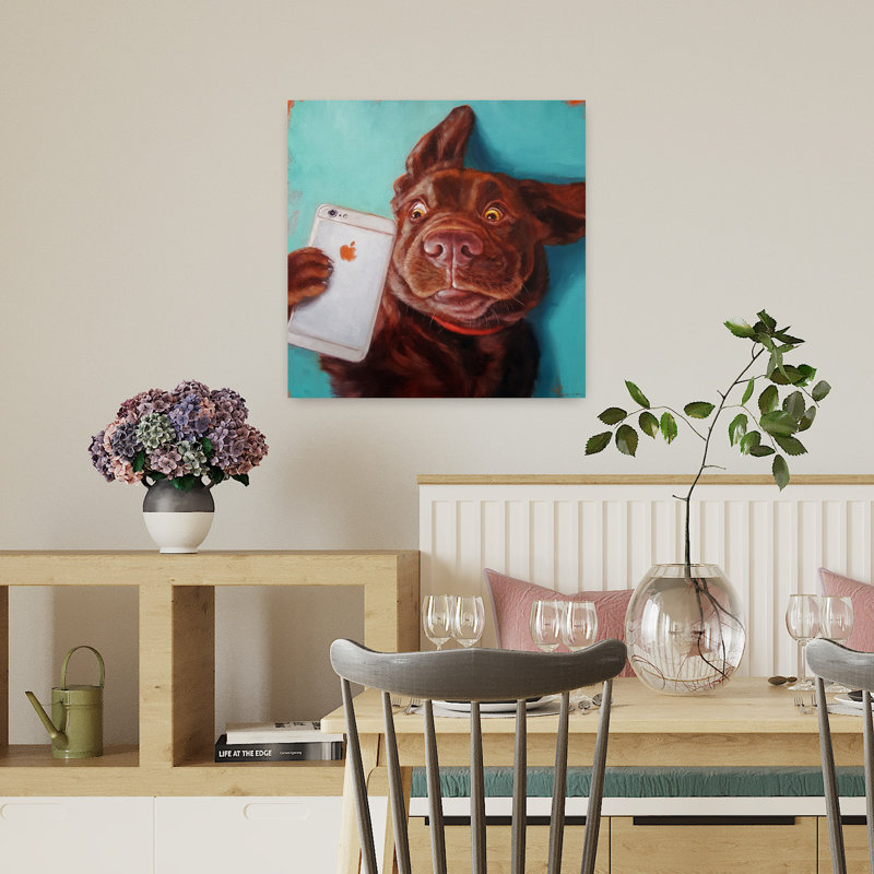Art contemporain pour chien, H 18 po x l 18 po