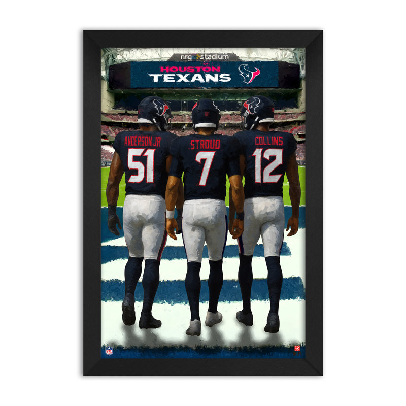 Impression encadrée 14" x 20" des Texans de Houston (NFL) - 3 joueurs, NFL Houston Texans