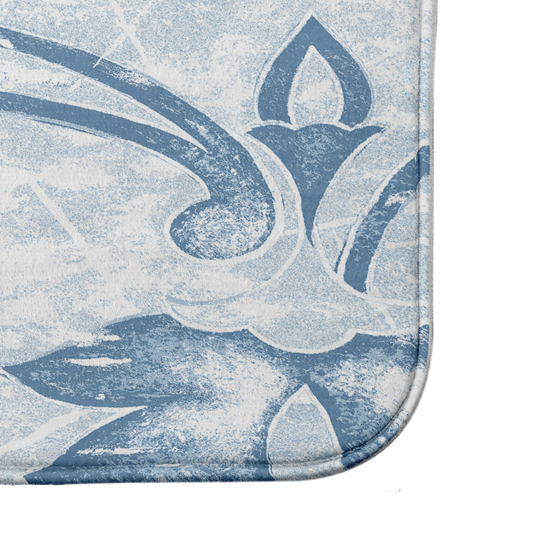 Lowenthal Non-Slip Bath Mat, Blue, 24" W x 17" L