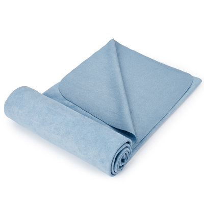Soft Suede Non‑Slip Yoga Towel, 72×26.3 Inch Sweat‑Wicking Hot Yoga Mat Cover, Suede‑Cloth Surface, Available in Blue Lightweight Washable Workout Accessory for Studio and Home Use