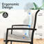 Ensemble de patio 5 pièces comprenant 4 chaises de salle à manger empilables et une table ronde de 103 cm (40,6 po), structure résistante aux intempéries, confortable, trou pour parasol de 4 cm x 4,8 cm (1,57 po x 1,9 po), idéal pour les terrasses de piscine. Composition : métal. Ajustable.