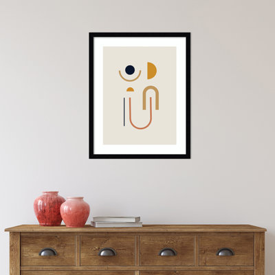 «Sunrise Golden Retro Geometric Abstract» par The Creative Bunch Studio - impression encadrée sur papier