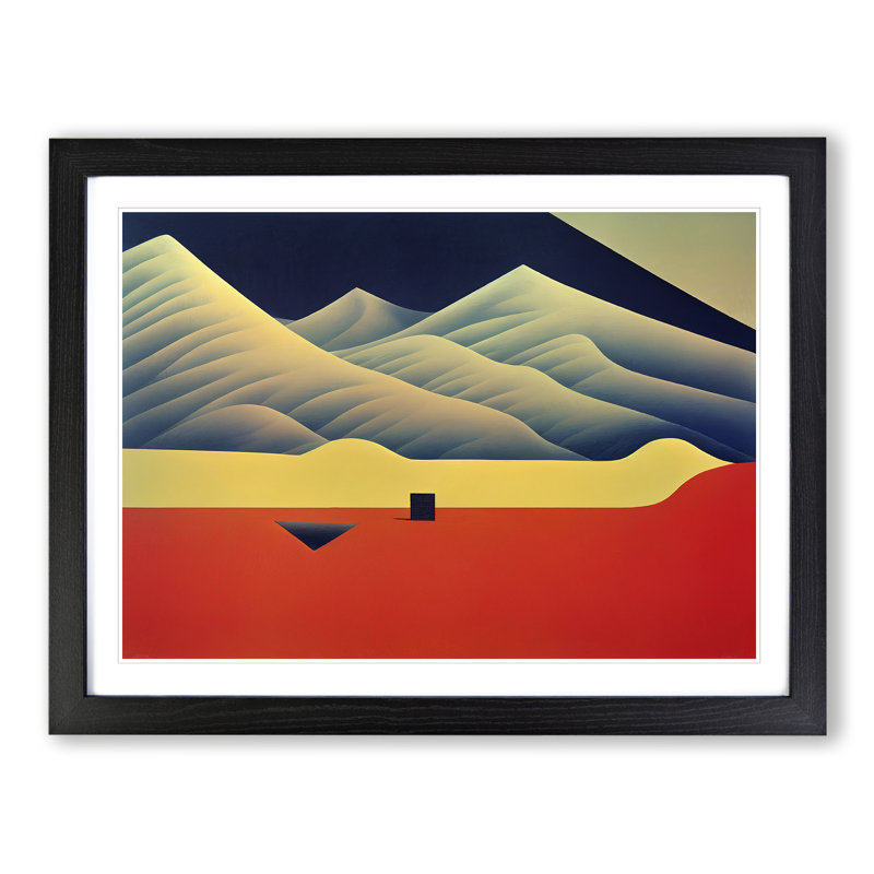 An Abstract Desert Vol.2 1 Piece Single Picture Frame Wall Art, 46cm H x 64cm W x 2cm D, Black